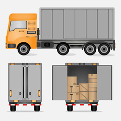 Isolated delivery track. Transport services, logistics and freight of goods. Vector illustration.