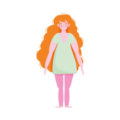 Fototapeta premium young woman cartoon character female standing isolated design