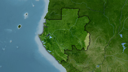 Gabon, satellite B - dark glow