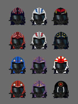 Topgun fighter pilot helmets
