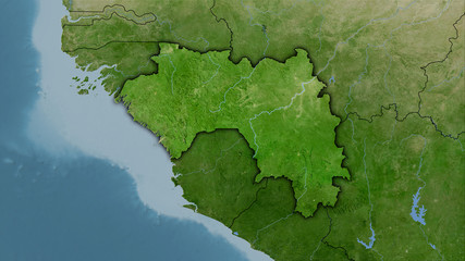 Guinea, satellite B - dark glow