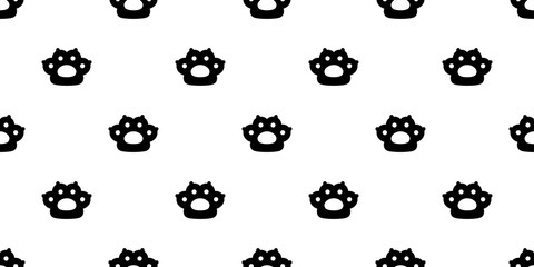 cat paw seamless pattern dog footprint kitten french bulldog vector claw cartoon icon doodle repeat wallpaper scarf isolated tile background illustration design