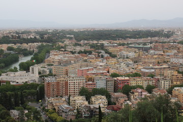 aerial view of  rome city italy