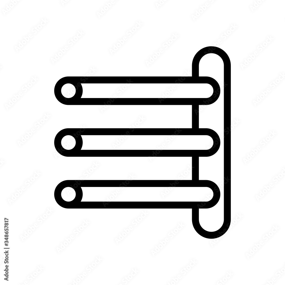 Aufkleber hybrid towel rail with one vertical pipe icon vector. hybrid towel rail with one vertical pipe sign.