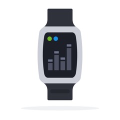 Fitness Smart Watch modern flat vector icon.