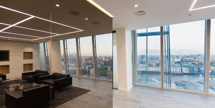 Urban highrise office lounge