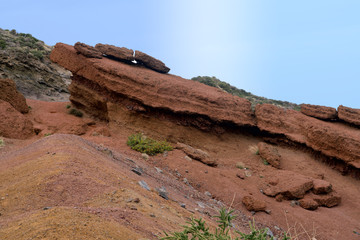 Red lava rocks