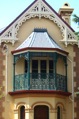 Historic two storey victorian house, in the Inner West. The house features ornate timber fretwork,...