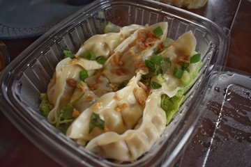 Asian dumplings takeout food