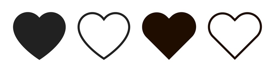 Heart icon set vector isolated. Vector illustration