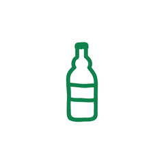 beer bottle doodle icon, vector illustration