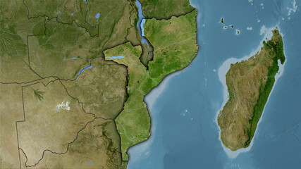 Mozambique, satellite B - dark glow