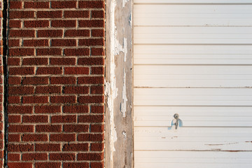 Abandoned brick and wood building backdrop. Located across the street from the historic Downtown McKinney district in McKinney, Texas, a suburb of Dallas. 