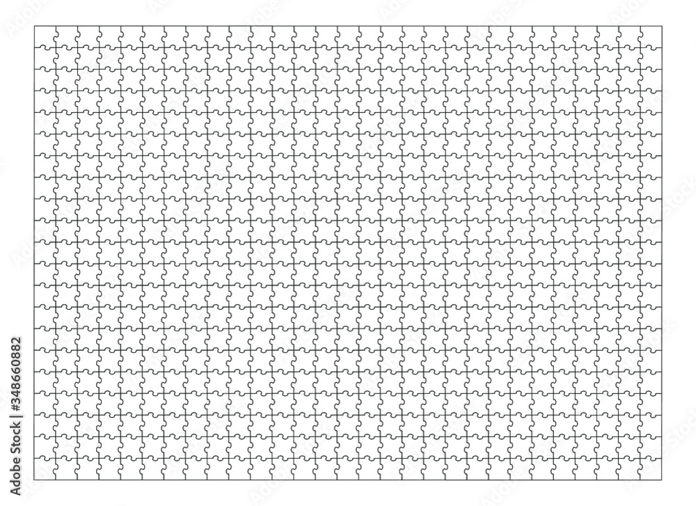 Poster set of six hundred puzzle jigsaw pieces. puzzle with different types of details and the ability to m