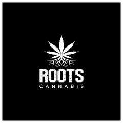 Cannabis and root Leaf Logo Design Template Illustration