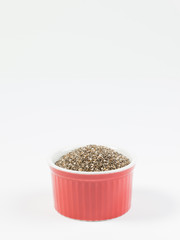 Chia Seeds on white background