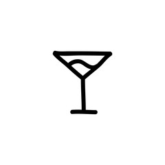 cocktail doodle icon, vector illustration