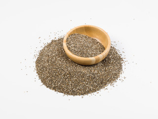 Chia Seeds on white background