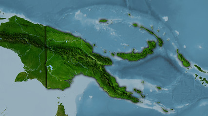 Papua New Guinea, satellite B - dark glow