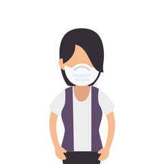 woman using face mask isolated icon vector illustration design