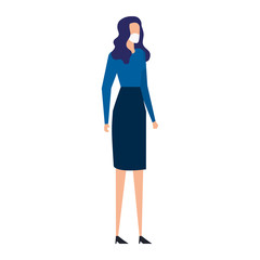 Fototapeta premium business woman using face mask isolated icon vector illustration design