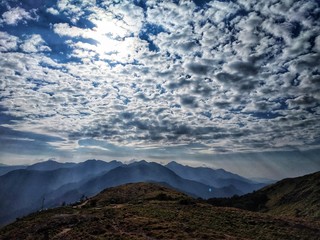 clouds over the mountains
