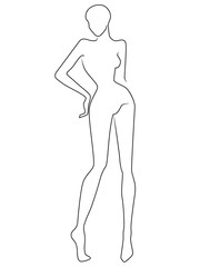 Outline of the elegant woman