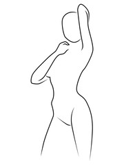 Black contour of the woman body