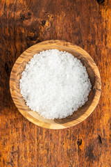 Fototapeta na wymiar White coarse grained salt