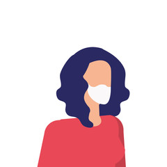 young woman using face mask isolated icon vector illustration design
