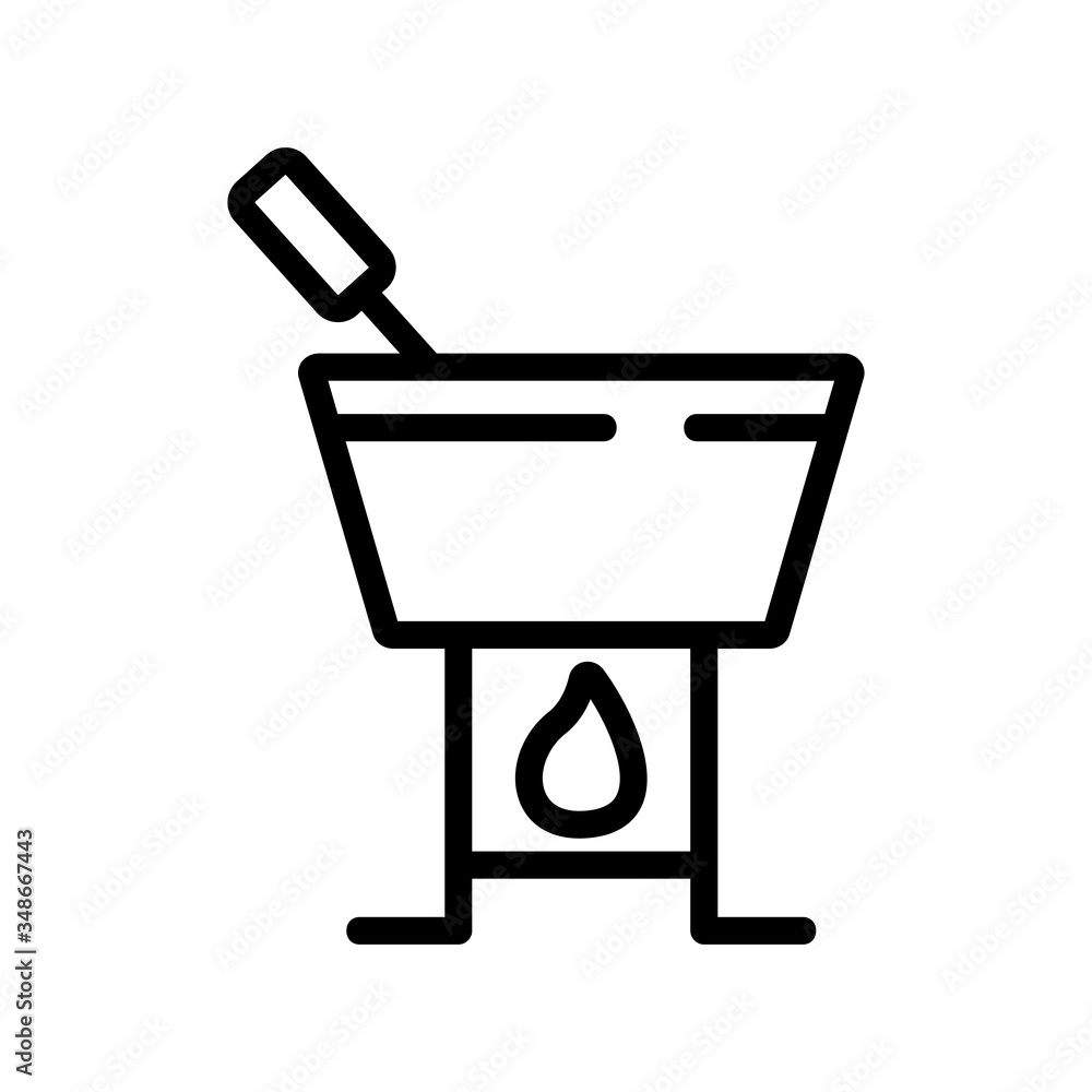 Poster fondue with skewers with candle icon vector. fondue with skewers with candle sign. isolated contour 