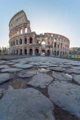 Coliseum in Rome at the sunrise