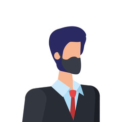 businessman using face mask isolated icon vector illustration design