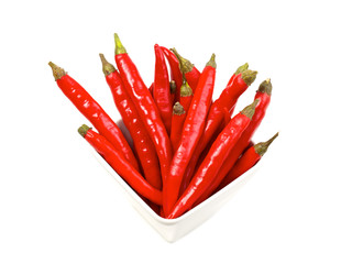 red hot chili peppers, isolated on white