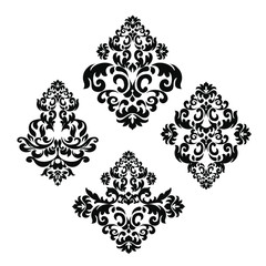 Oriental vector damask patterns for greeting cards and wedding invitations.

