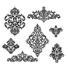 Oriental vector damask patterns for greeting cards and wedding invitations.

