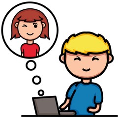 illustration of people communicating via the internet