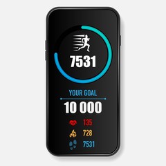 Black mobile phone run screen