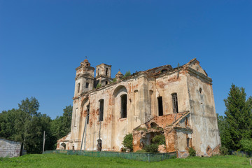 Fototapeta na wymiar Ruins of the Dominican Church of St. Anthony in Knyazhycy, Belarus