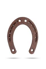  old rusty horseshoe isolated on a white background