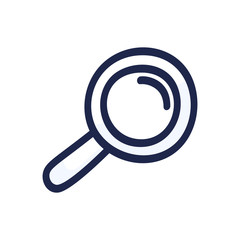 Hand drawn magnifier doodle icon. Hand drawn black outline cartoon style vector illustration