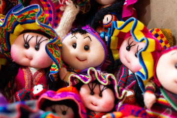 Obraz na płótnie Canvas Dolls in souvenir store at San Pedro de Atacama (Chile).