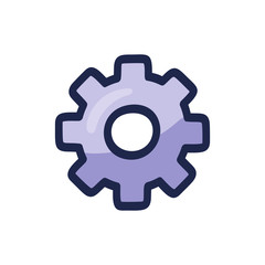 Gear Doodle vector icon. Cartoon hand drawn style outline icon Technology, mechanics, team, group, community. Vector illustration.