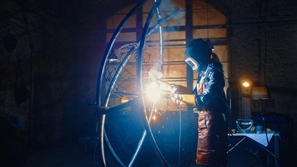 Talented Emerging Female Artist is Welding an Abstract, Brutal Metal Sculpture that Reflects the...