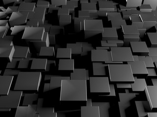 Abstract Dark Cubes Futuristic Design Background