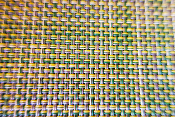 close-up of beige fabric plastic lattice, grid texture pattern