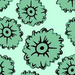 Seamless flower pattern design for digital print repeating.