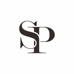 Sp logo letter luxurious vector