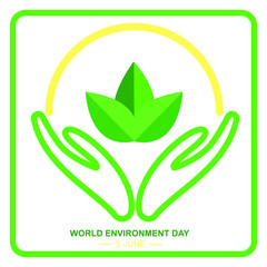 World environment day icon with the meaning of nature conservation