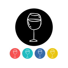 glass of wine doodle icon